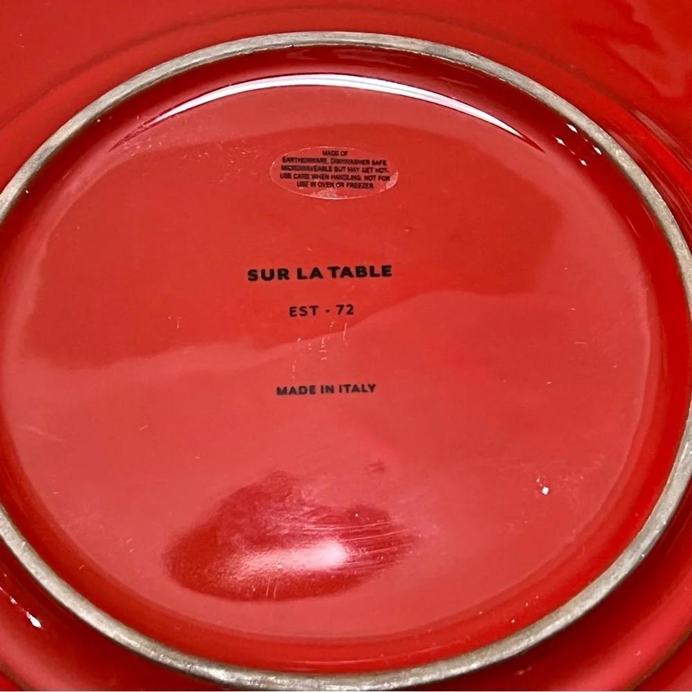 Sur La Table Italy Red Dinnerware Set | 12pc Plates + Bowls Excellent Condition